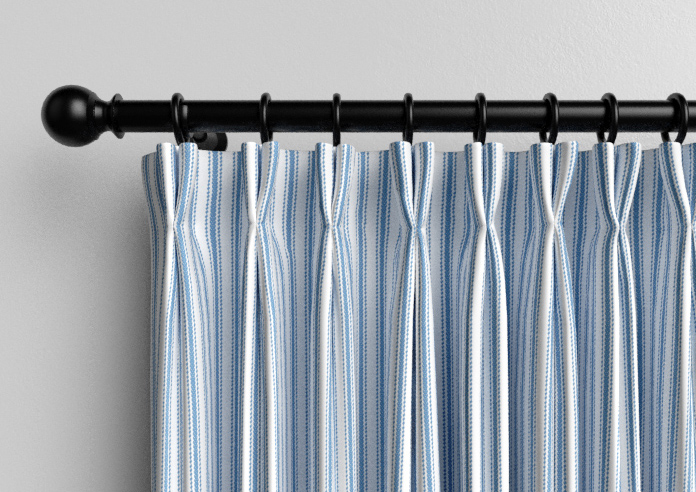 Lace Stripes, Vintage Blue - Made to Measure Curtains - Image 10